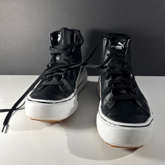 PUMA Black and White High-Top Sneakers Women’s Size 7 Athletic Shoes - Picture 11 of 14